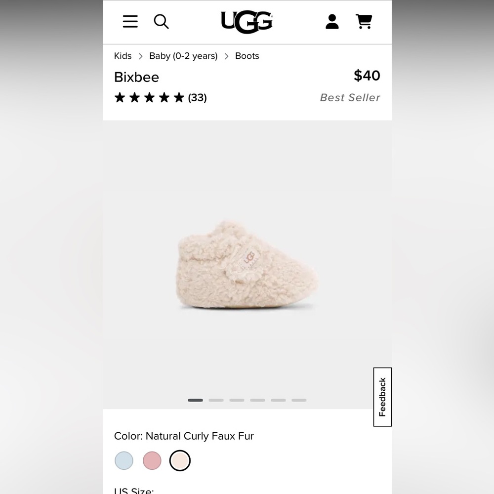 NWT Ugg Baby Bixbee Boot